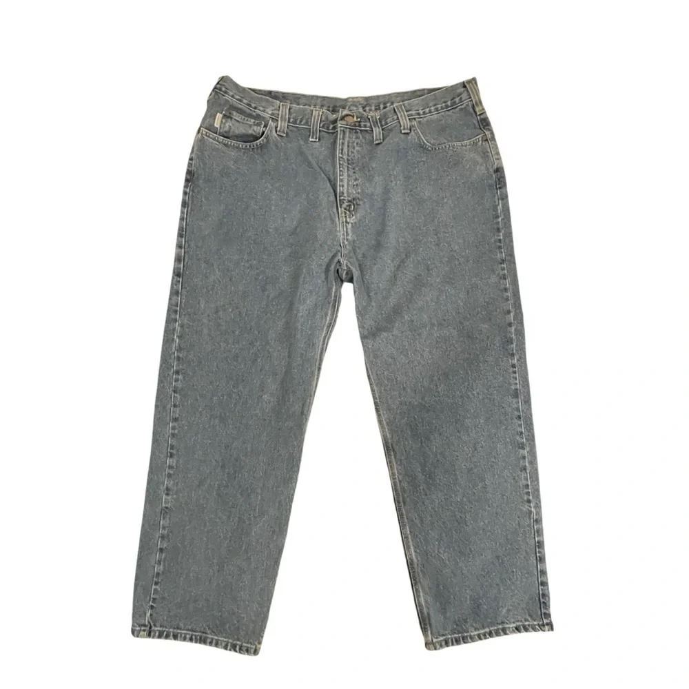 Carhartt Men’s Gray Denim Relaxed Fit Work Jeans B460 DPS 46X30 Workwear